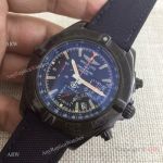 Copy Breitling Chronomat Black Case Leather Strap 46mm Watch